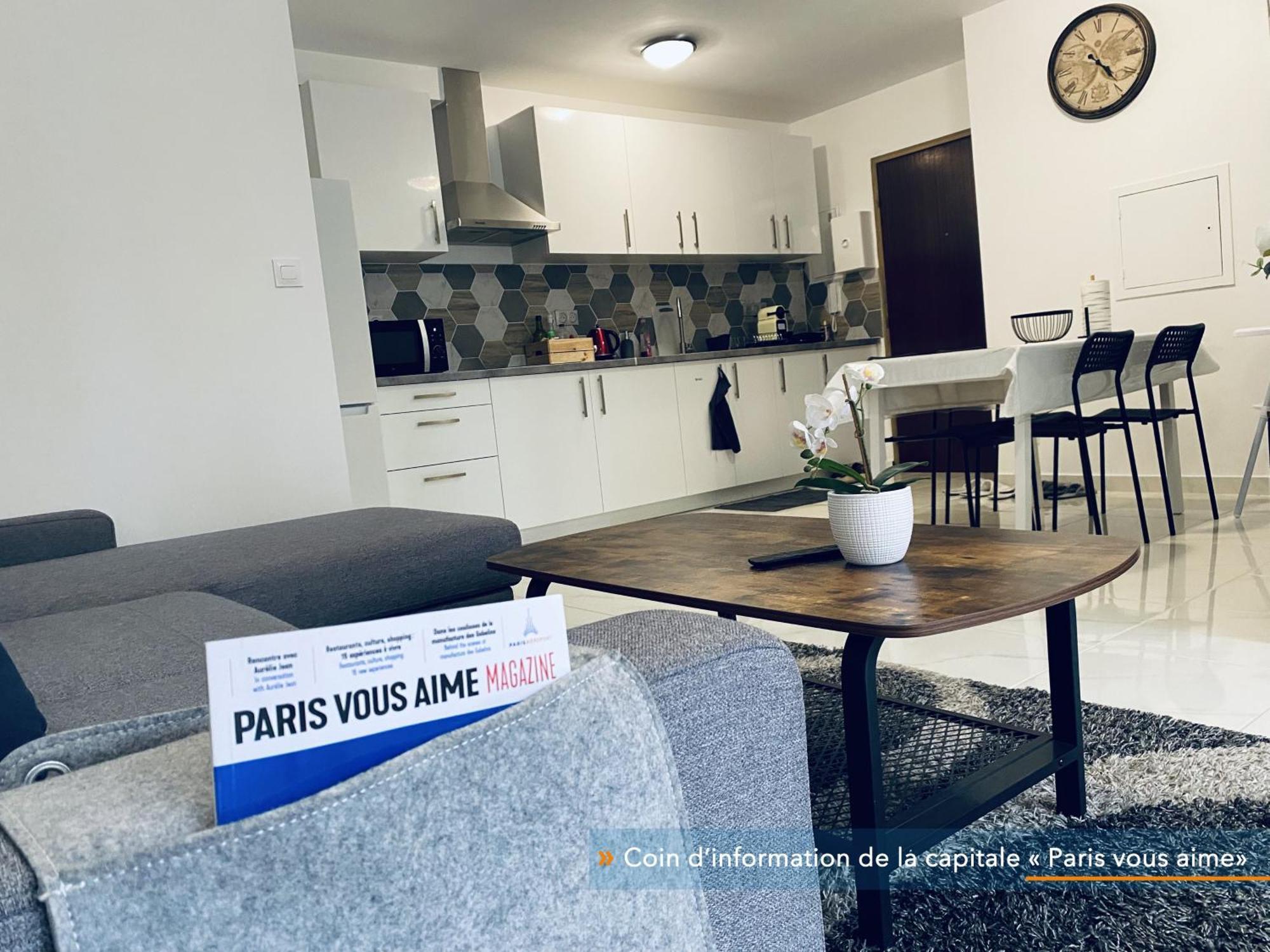 Parisien Neuf, Moderne Avec Grande Salon, 2 Chambres, 4 Lits, Parking Gratuit, 15min De Paris Et 13 Min Aeroport Orly Appartement