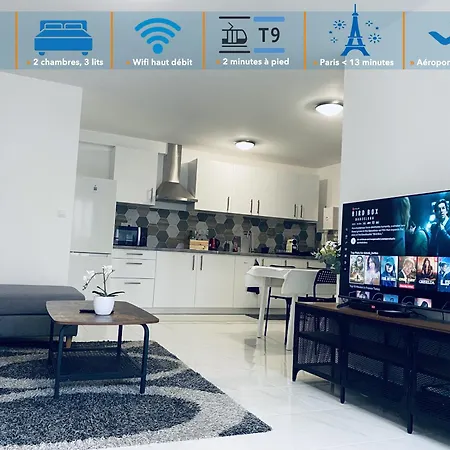 Appartement Parisien Neuf, Moderne Avec Une Grande Salon, 2 Chambres, 4 Lits, Parking Gratuit, 15Min De Paris Et 13 Min Aeroport Orly Vitry-sur-Seine Exterior photo